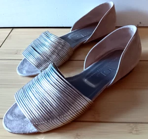 Women's AGL Attilio Giusti Leombruni EU 38 (8) Silver Ballet Glass D'Orsat Flats - Picture 1 of 7