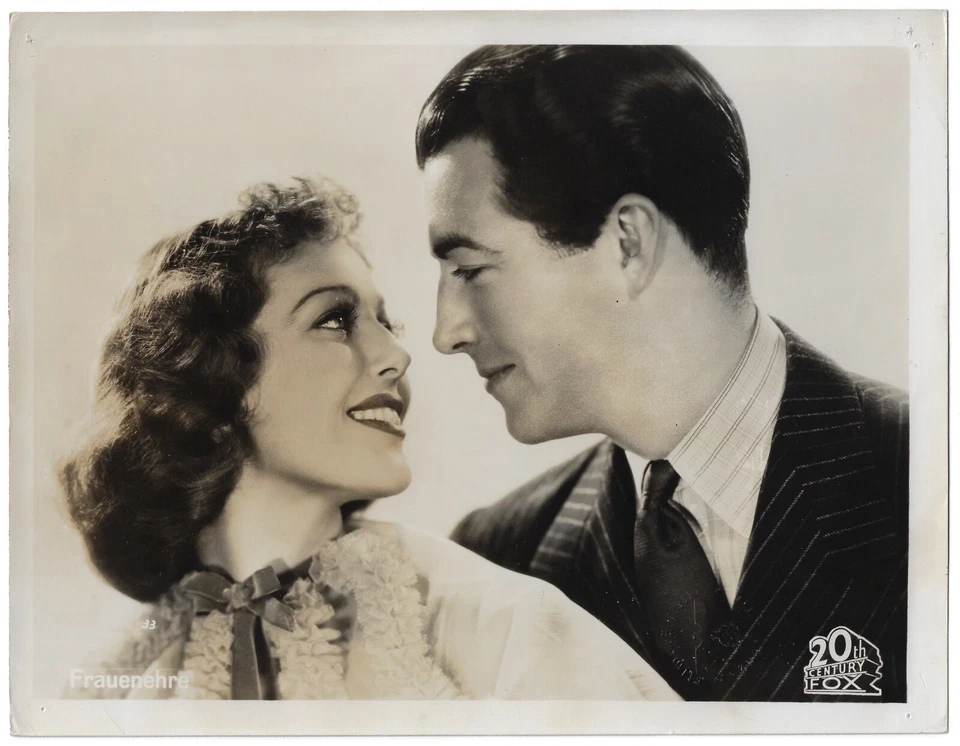 Frauenehre  Robert Taylor Loretta Young orig. AHF  #33 von 1936 Pärchen Portrait - Bild 1 von 1
