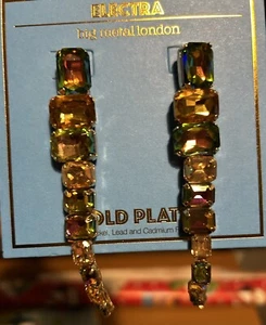 Electra Big Metal London irisierende Goth Punk Drag Queen Weihnachten Ohrhänger - Bild 1 von 6