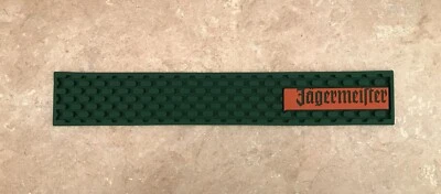 JAGERMEISTER Jägermeister Bar Mat Rail - NEW - 21” X 3.25” Green & Orange