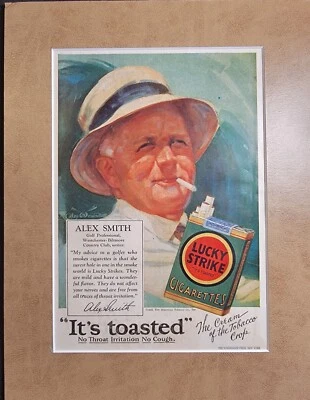 Anuncio de cigarrillos Lucky Strike 1928 - "It's Toasted" - mate Foto 1 de 3