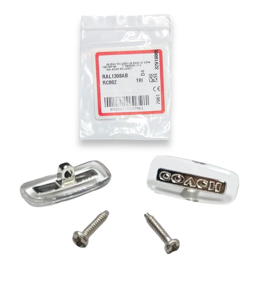 COACH Nose Pads Sunglasses Eyeglasses Clear /Silver Logo Replacement Genuine - Image 1 of 4