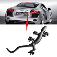 1Pcs Black Alloy 3D S Line Gecko Lizard Badge Emblems Styling Sticker For Audi