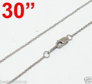 30" Anti-Tarnish Oval Rolo Cable Link Chain Necklace Real 925 Sterling Silver - Picture 1 of 1