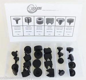 24 pc Stone Deflector Trunk Lid Door Pillar Hood Side Rubber Bumpers CHEVY TRUCK - Picture 1 of 4
