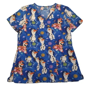 Disney Frozen II Olaf piccolo scrub top elasticizzato con stampa scollo a V - Foto 1 di 8