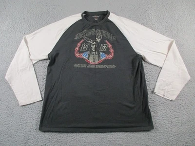 Denim Supply Ralph Lauren Shirt Mens 2XL Black White Raglan Indian Head Chief - Image 1 of 4