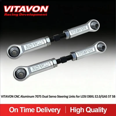 Vitavon CNC aluminum 7075 Dual Servo Steering Links for LOSI DBXL E2.0 5T 5B - Image 1 of 2