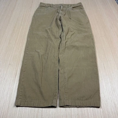 Calça de veludo Lands End masculina vintage y2k solta folgada quadrada rigger 32x27 - Imagem 1 de 4