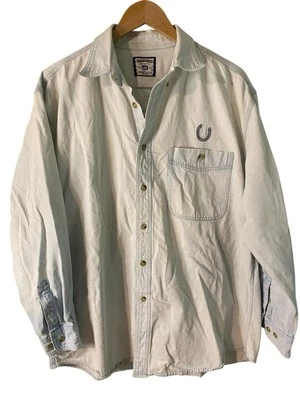 Lee Denim Shirt Size Large Men Long Sleeve Horse Embroidered Vintage Western - Image 1 of 4