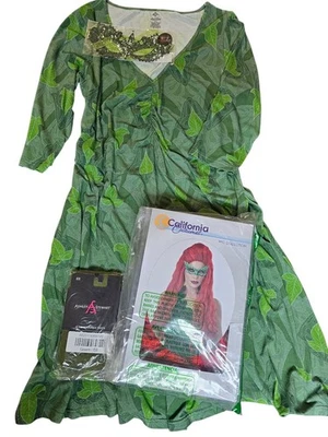 Fantasia plus size hera venenosa DC Comics com peruca e acessórios cosplay Halloween - Imagem 1 de 4