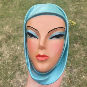 Vintage Art Deco Wall Mask Sculpture 1940’s 50’s Chalk Art Stunning Women Face - Picture 1 of 11
