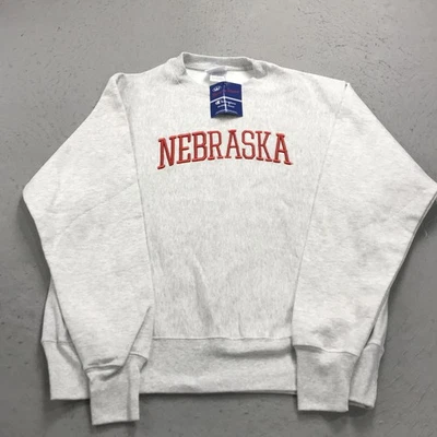Nebraska Cornhuskers Sweatshirt Mens Large Champion Reverse Weave Crewneck NWT - Image 1 of 4