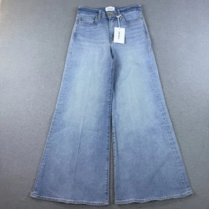 Frame Damen Le Palazzo Crop Jeans Blau Federn Gr. 27 Boho Wide Leg Denim - Bild 1 von 10