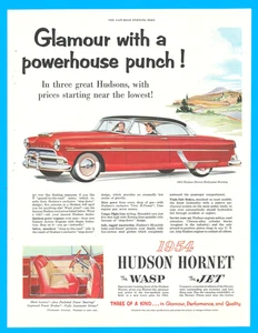 1954 Hudson Hornet Hollywood hardtop automobile vintage print ad car family - Picture 1 of 4
