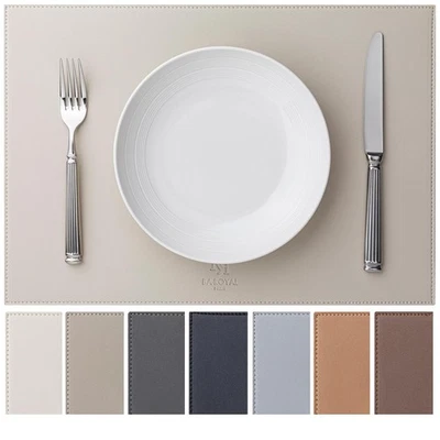 Faux Leather Placemats Set of 6 Vinyl Washable Wipeable Table Mats for Kitche... - Image 1 of 4