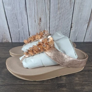 Fitflop Boogaloo Toe Post Sandals Women's Sz 9 Rose Gold (VGC) - Picture 1 of 8