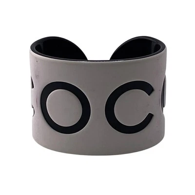 CHANEL 02P COCO Bangle White / Black Plastic Women's Accessories Authentic  - Image 1 of 4