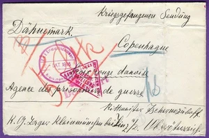 1916 WWI DÄNEMARK, Militärzensur, DESINFIZIERT - Wien, Kriegsgefaugenen POW! - Bild 1 von 2
