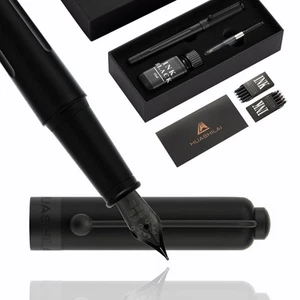 Luxury Matte Black Forest Fountain Pen Set,Titanium Black Extra Fine and Medi... - Picture 1 of 8