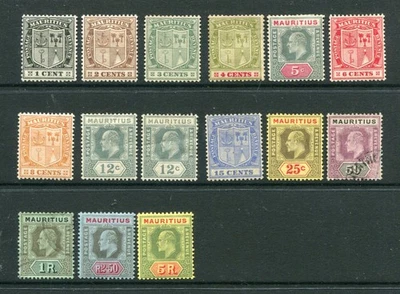 Lote de 15 estampillas de Mauricio 1910 Kevii M&U a 5R Foto 1 de 2