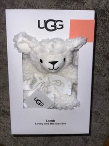UGG LAMB Lovey and Blanket Set in Gift Box OEKO-TEX® White Unisex - Picture 1 of 2