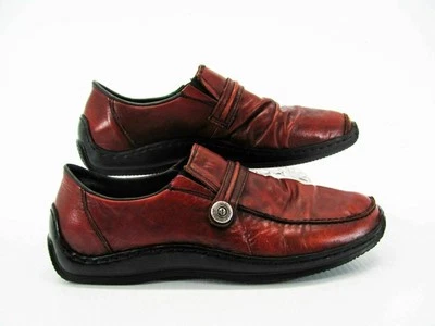 Zapato Rieker Mujer Talla 11M EUR 42 Rojo Mocasín Antiestrés Comodidad Usado qp Foto 1 de 4