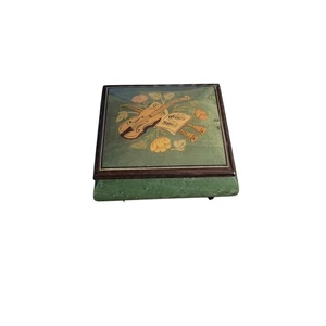Vintage Italian Music Box; Inlaid Wood Music Box; Horchow Music Box Made Italy - Picture 1 of 4
