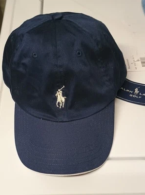全新 女士 Ralphs Lauren 高尔夫帽 均码 可调海军蓝 — 第 1/4 张图片