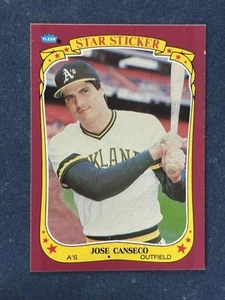 1986 Fleer Star Stickers #19 Jose Canseco Athletics RC NM - Picture 1 of 2