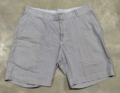 Made in USA Bills Khakis Trim Fit Parker Short Seersucker Mens 36 Blue White - Image 1 of 4