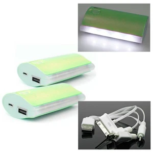 2X 5200MAH POWER BATTERY CHARGER MICRO USB GREEN NOKIA LUMIA 1020 920 OPTIMUS G2 - Photo 1 sur 1