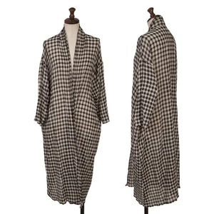 JURGEN LEHL Checked Woven Long Cardigan Size M(K-160938) - Picture 1 of 12