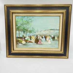 Pariser Szene Place du Châtelet impressionistisches Ölgemälde - Bild 1 von 4