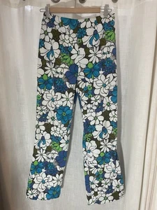 Vintage 60s or 70s Evan Picone Floral Flare Pants-Groovy! Small - Picture 1 of 5