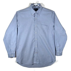 Lands End Supima Oxford Button Down Dress Shirt Mens 15 1/2-33 Lt Blue LS - Picture 1 of 19
