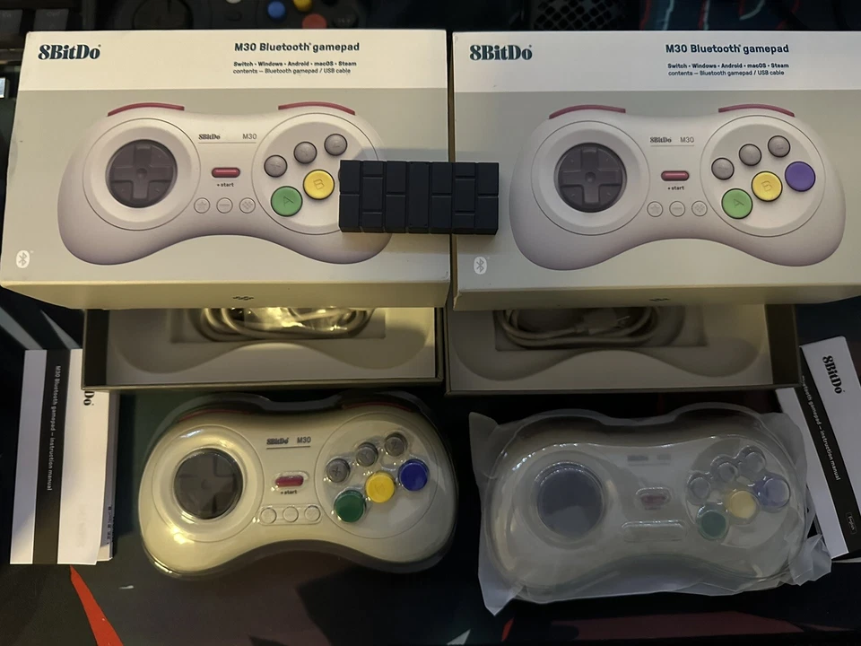 8Bitdo M30 Bluetooth Controller for Sega Genesis Mini, Nintendo Switch - White - Image 1 of 1