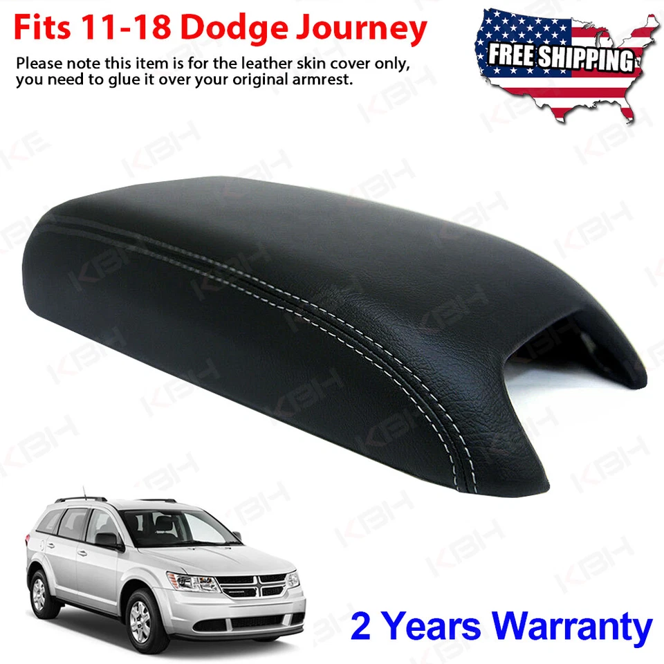 Se adapta a Dodge Journey 2011-2020 consola media tapa reposabrazos cubierta de vinilo línea gris Foto 1 de 4