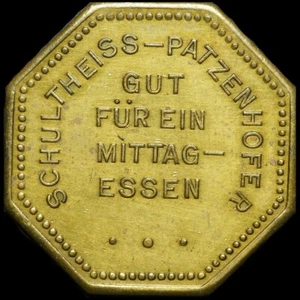 SPEISEMARKE: "Gut für Ein Mittag-Essen". BRAUEREI SCHULTHEISS-PATZENHOFER BERLIN - Bild 1 von 2