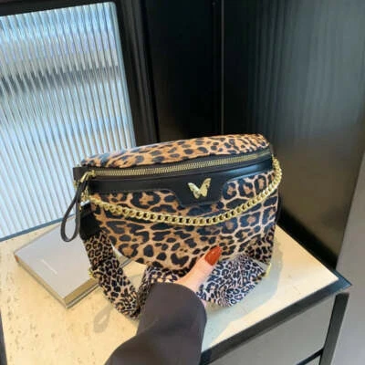 Leopard Print Hip Bag Shoulder Crossbody Chest Waist Bum Womens Fashion Handbag - Image 1 of 4