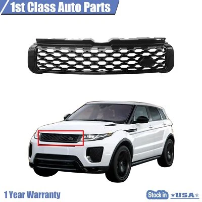 Front Black Honeycomb Mesh Grille For 2016-2018 Land Rover Range Rover Evoque Foto 1 de 4