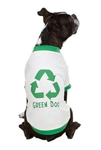Camiseta informal canina de bambú verde para perro, reciclar camisa para adoptar perro, mascota pequeña Foto 1 de 1