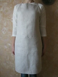 Linen apron for women and men. Full apron for cooking, gardening. - Picture 1 of 7