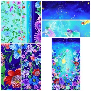 Flying Fairy Fantasy Floral Kids Floral Sky Star Sewing Quilting Fabrics & Panel - Bild 1 von 8