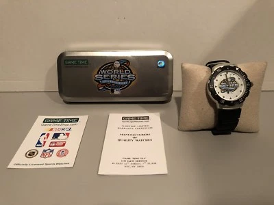 MLB WORLD SERIES 2003 100TH ANNIVERSARY GAME TIME LIMITED EDITION WATCH IN TIN! - Image 1 of 4