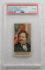 Rare 1888 EDWIN FORREST N76 W. Duke Sons & Co Great Americans PSA 2