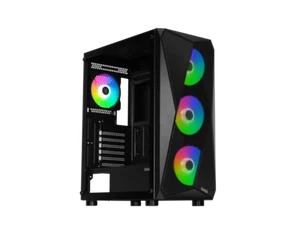 Sama 3313 Black USB3.0 Tempered Glass Micro ATX Tower Gaming Computer Case w/ 4 - Afbeelding 1 van 7