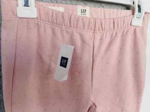 NWT Gap Kids girls ivory pink star shinny polka dot print leggings pants M 8 - Picture 1 of 9
