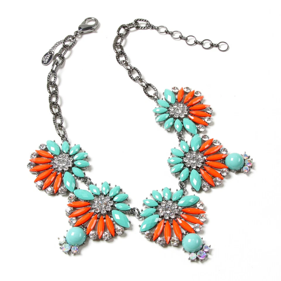 Collar Amrita Singh "Annie" Turquesa Claro y Coral Cristal y Resina NKC 8861 Foto 1 de 4