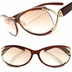 Gafas de sol marrón estrás elegantes de lujo de moda para mujer 1,25 lector de lectura - Imagen 1 de 4